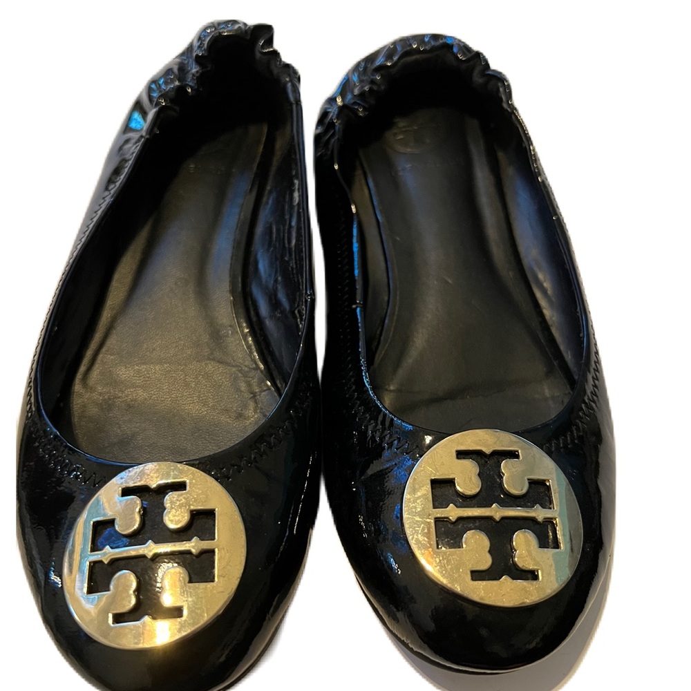 Tory Burch Reva Patent flat size 10 pre-owned